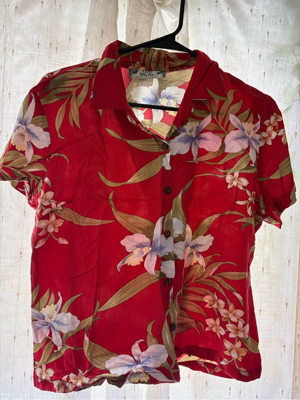 Vintage Two Palms Hawaiian Floral Button-Up Shirt